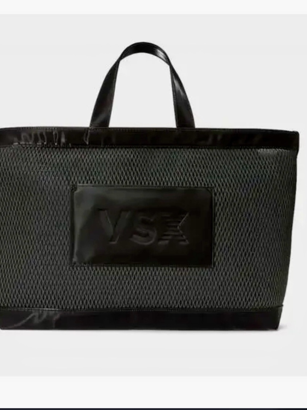Victoria's Secret Black Mesh Tote with Embossed Logo